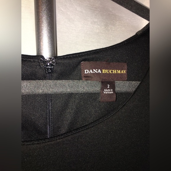 Dana Buchman | Women’s Gray/Black/Blue Color Block Pattern Dress - Picture 2 of 8